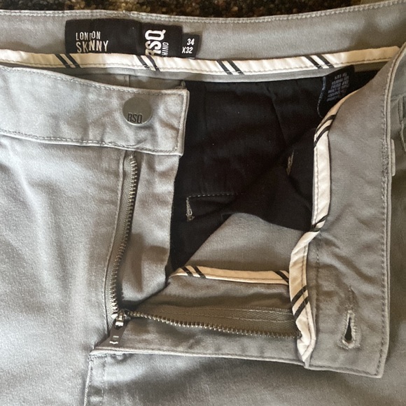 Mens RSQ Grey Chinos - Picture 3 of 6